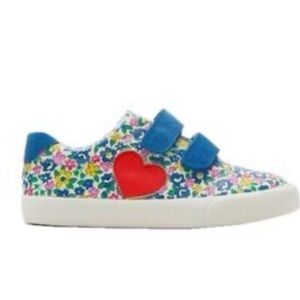 Mini Boden Floral Kids' Sneakers with Red Heart